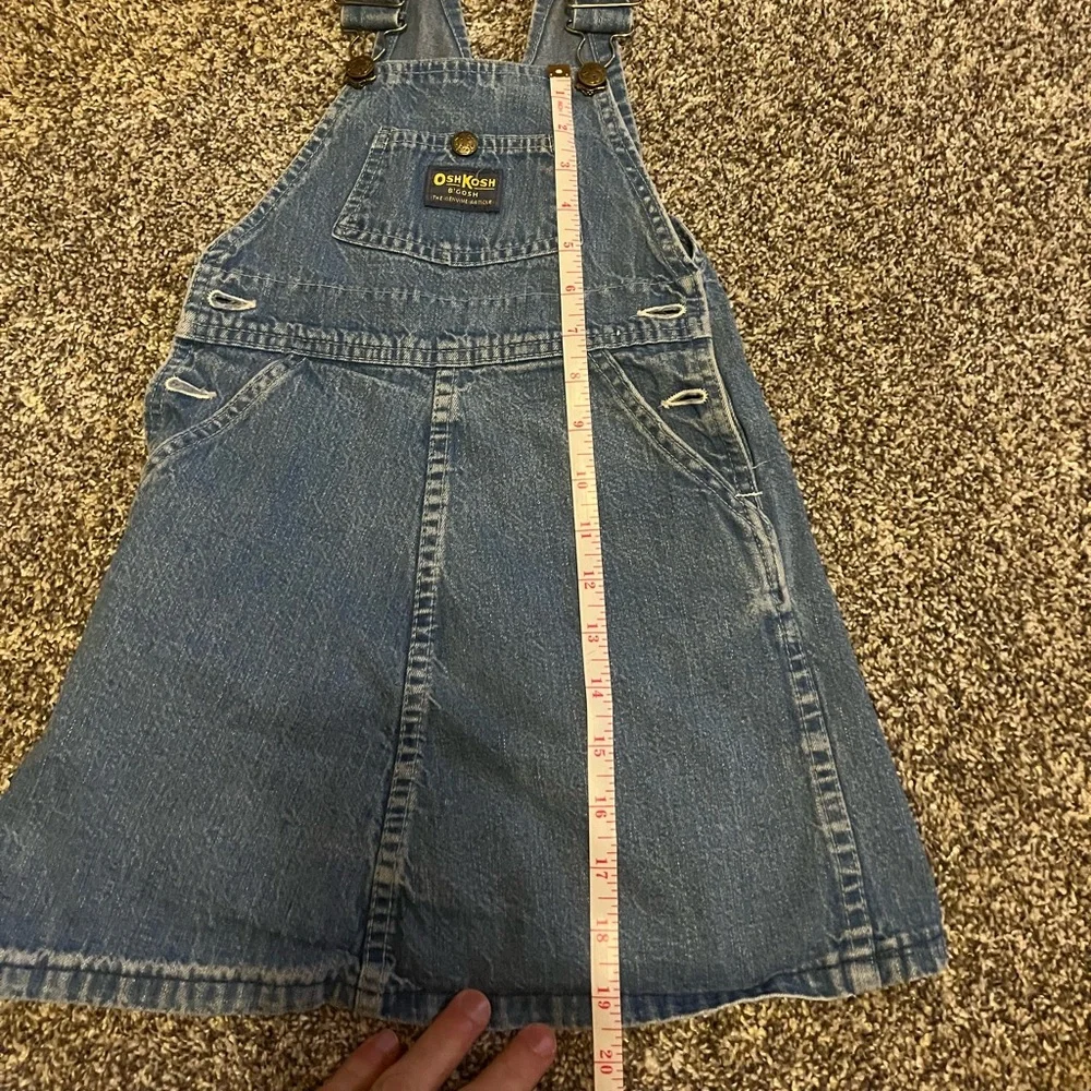 Vintage OshKosh B'Gosh Vestbak Overall Dress Denim Jumper 5/6‎ Made in USA 90s
